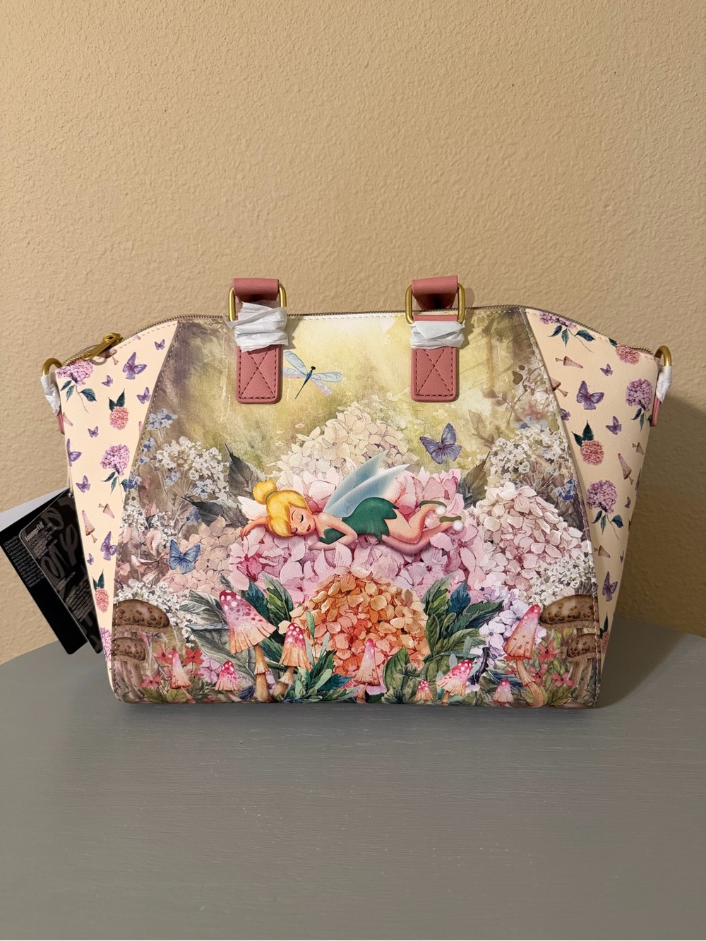 Loungefly Tinkerbell Floral Print Satchel Handbag - Pink
